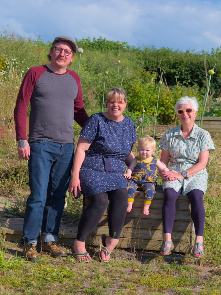 Pete, Francis and family visit their new plot at the Ottery Allotments