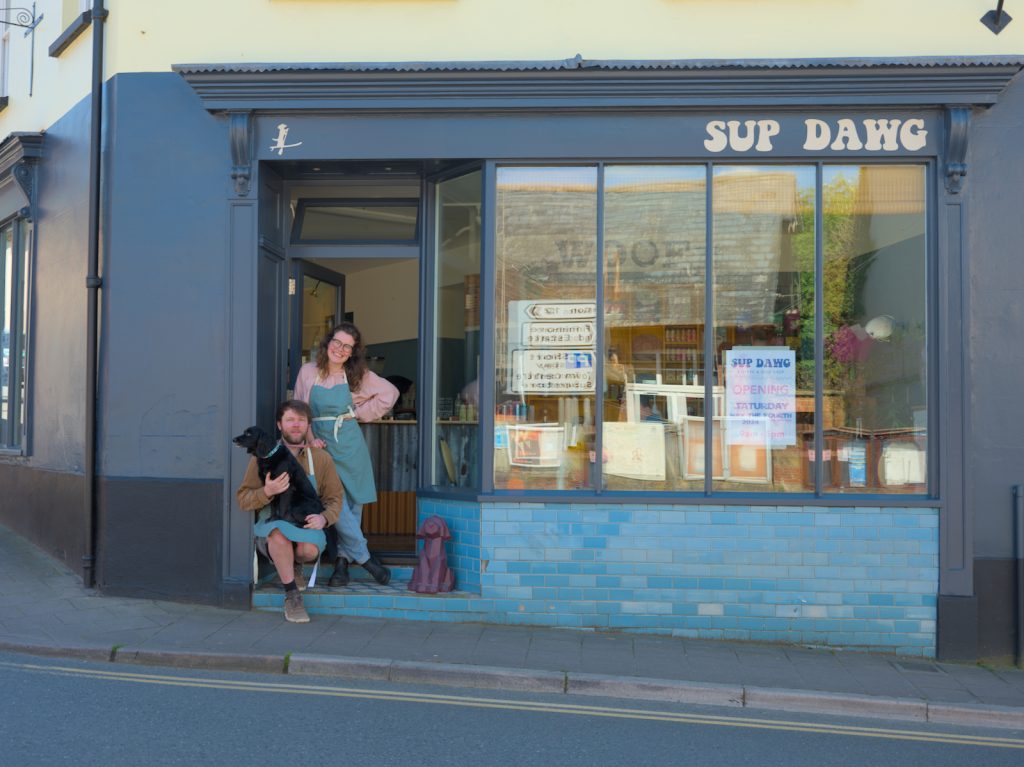 Ruben and Solo Marsh outside Sup Dawg cafe and shop